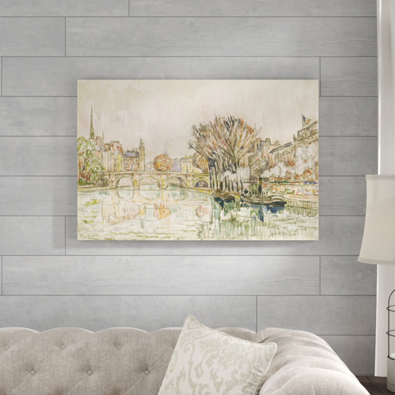 The Pont Neuf, Paris by Paul Signac - 1 Piece Painting on Canvas, 61cm H x 91cm W, Wrapped Canvas