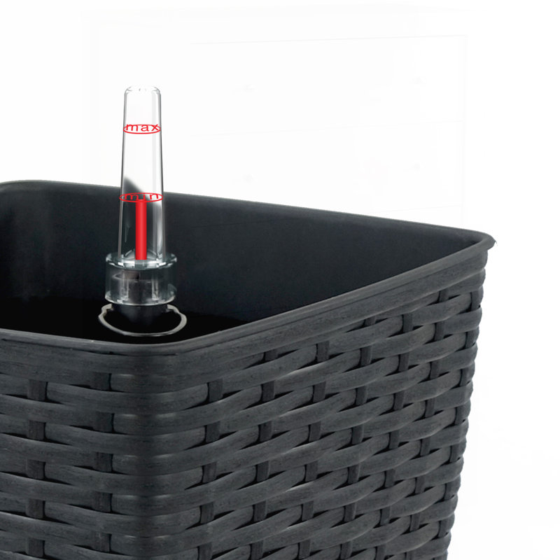 2-Pack Self-watering Hand Woven Wicker Burbury for Indoor and Outdoor Use, Eco-Friendly and Weather-Resistant, Espresso