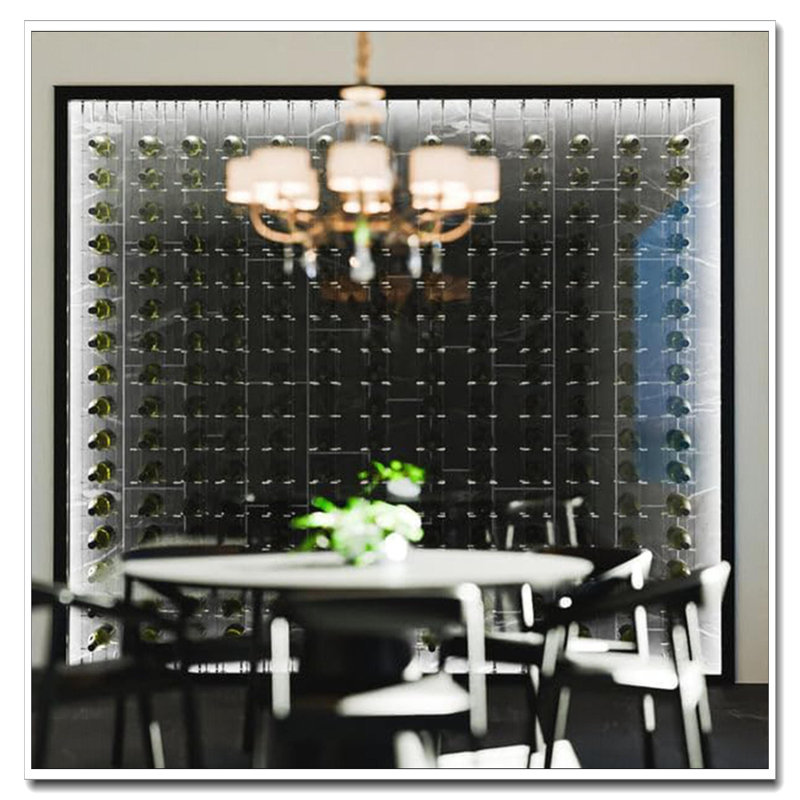 Système de support à vin par câble - Conception du plancher au plafond pour le rangement du vin