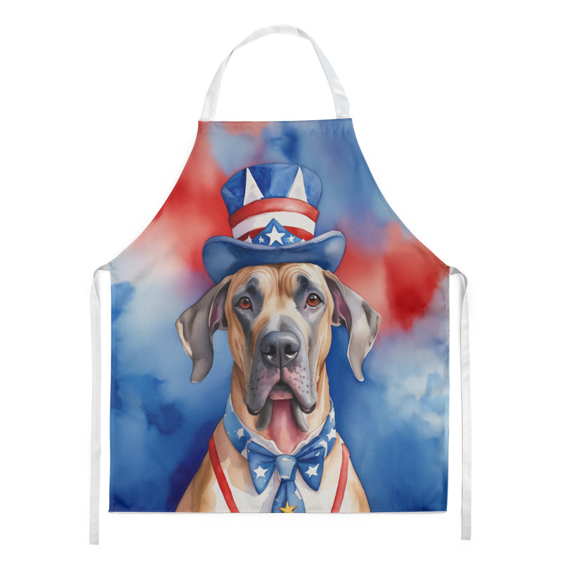 Patriotic American Apron, Brown Great Dane