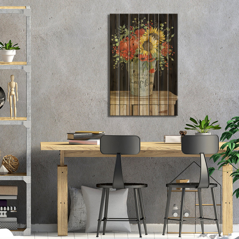«Colors of Fall Floral» par Cindy Jacobs - impression sur bois sans cadre