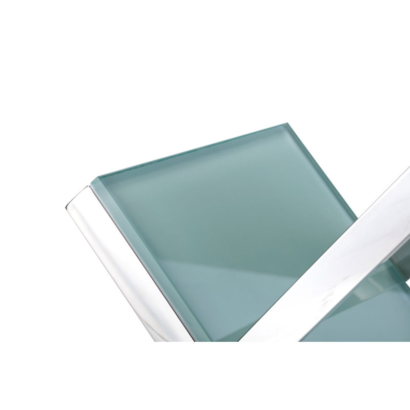 Luxe Glass and Steel Magazine Rack