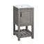  Vanity with Ceramic Sink, Bathroom Cabinet with 1 Door and Open Shelf, Compact Storage for Small Space