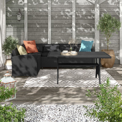 Rasonny Outdoor Sectional Seating With Dining Table Set