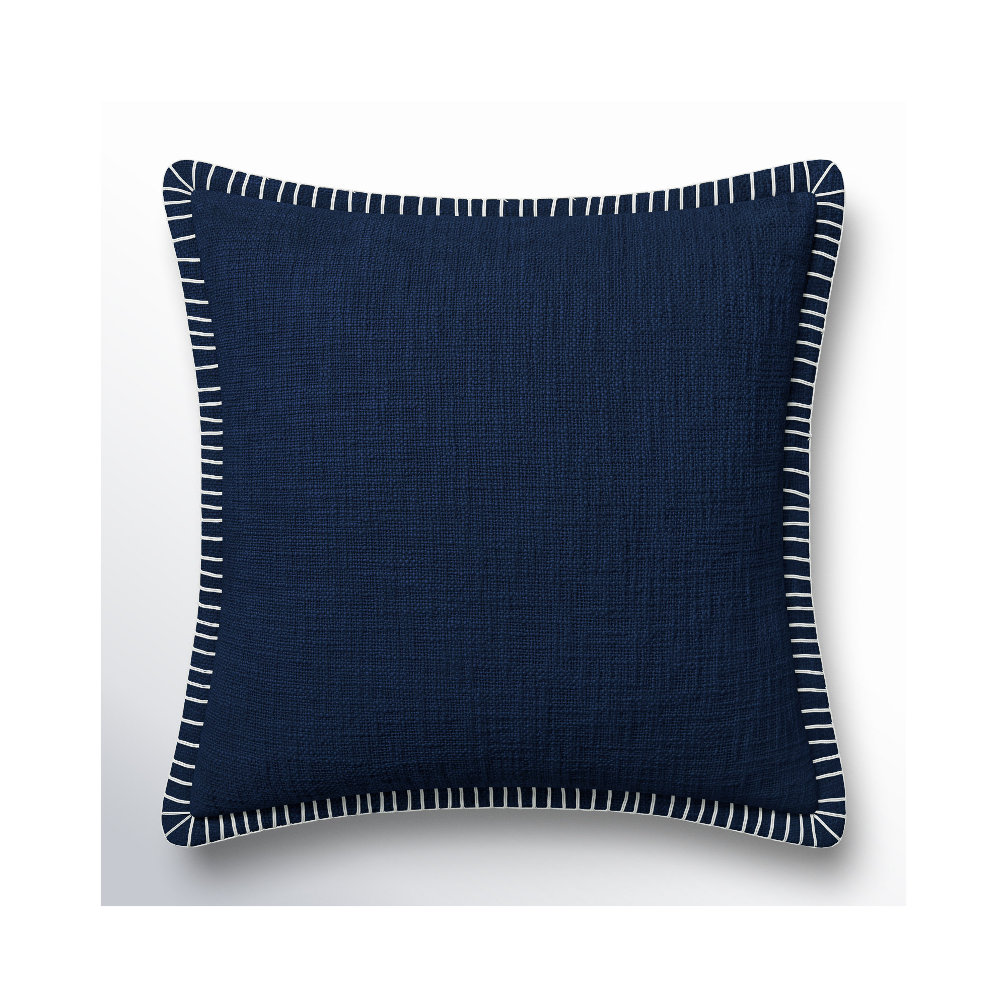 Fernande Cotton Throw Pillow, Navy, No Fill, 22" H x 22" W x 1" D