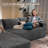 Boneless No Assembly Required Compression Packed 2 - Piece Corduroy Sofa-1905477865
