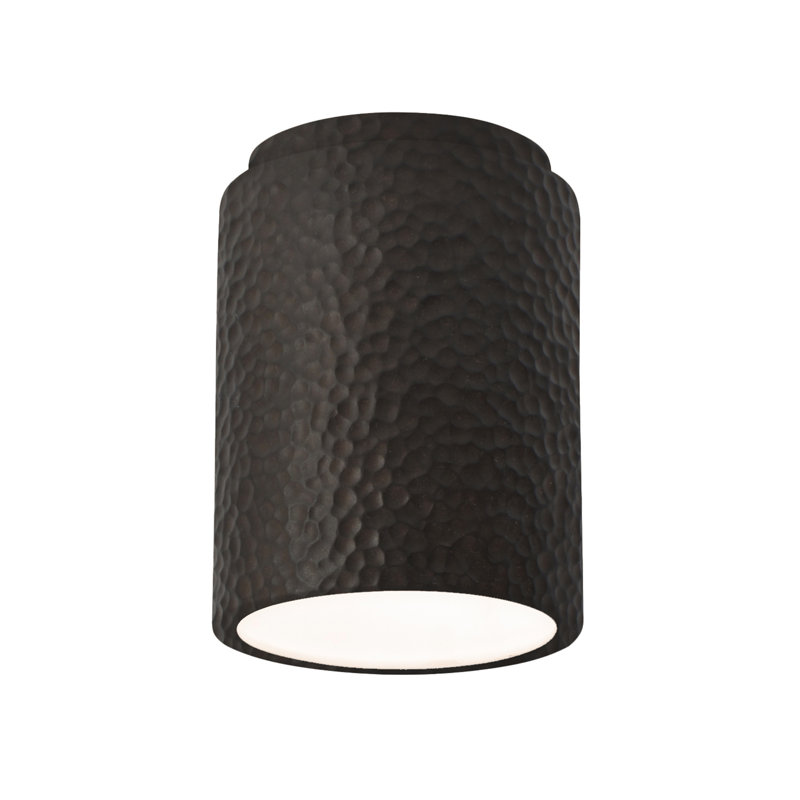 Sumatra Ceramic Flush Mount, Hammered Iron, Incandescent (Not Included)