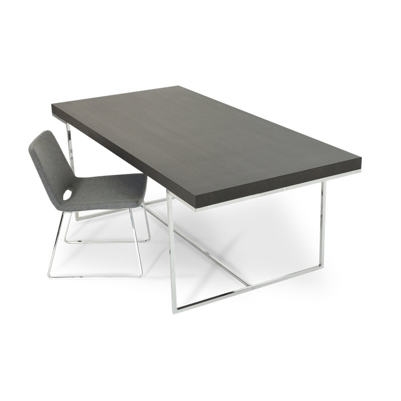 Chaise d’appoint rembourrée en faux cuir Nevada, Chrome, Brun