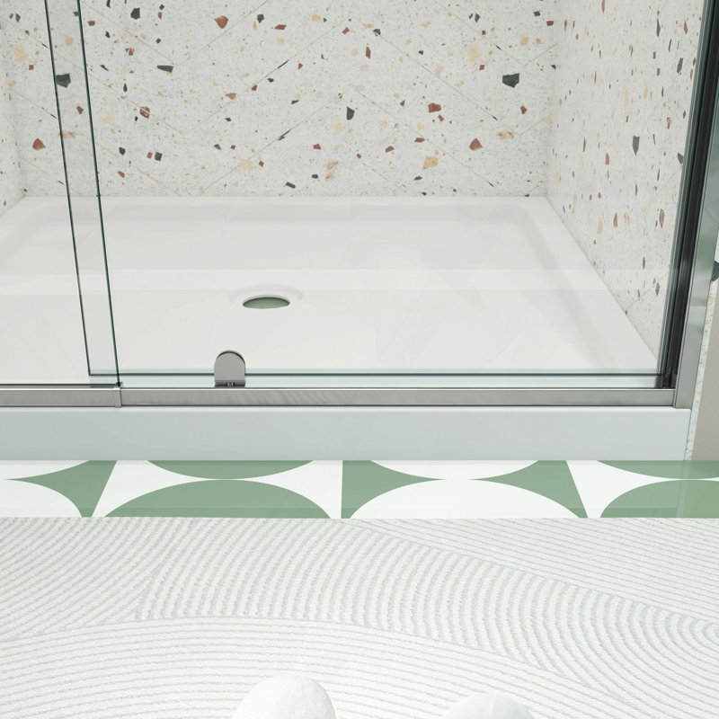 72" H Swing Glass Shower Door,Frame Sliding Shower Door With 1/4"(6Mm) Clear SGCC Tempered Glass,Shower Doors,Reversible Installation