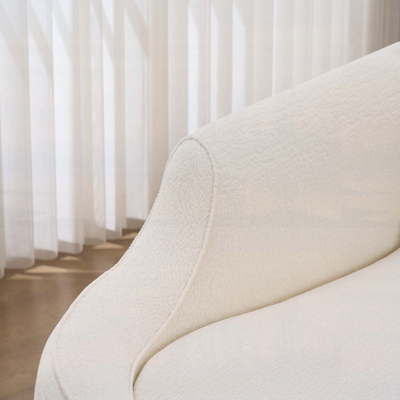 Chaise longue à compression, causeuse moderne, canapé-lit polyvalent pour le salon et la chambre à coucher, Blanc lait