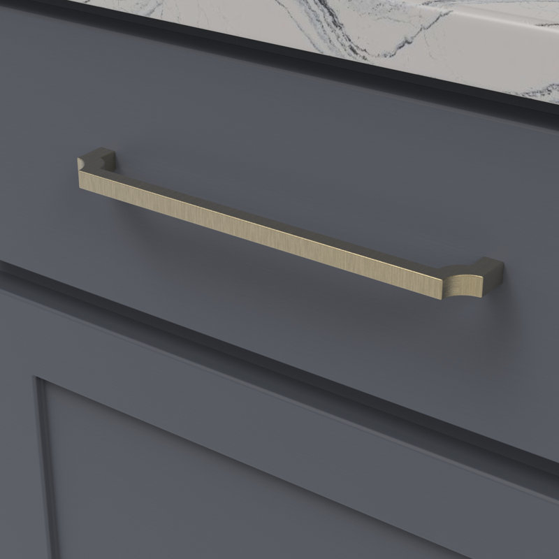 Monarch Collection Pull - Cabinet Pull - Transitional Hardware for Drawers & Cabinets, Champagne Bronze, 8-13/16"
