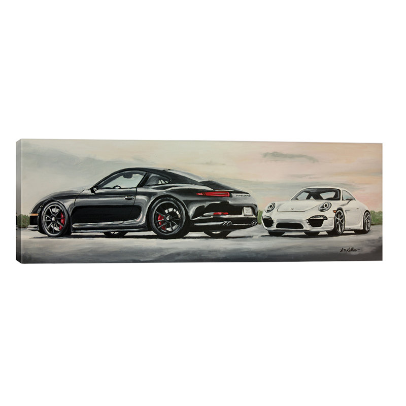 Porsche's Best by Hippie Hound Studios - Wrapped Canvas Panoramic Painting, 30.48 cm H x 91.44 cm W x 1.91 cm D