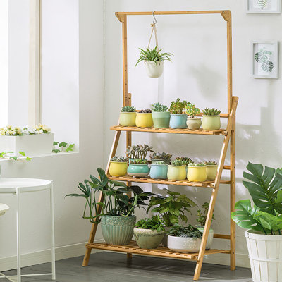 Brihana Solid Wood Plant Stand 3 Tier