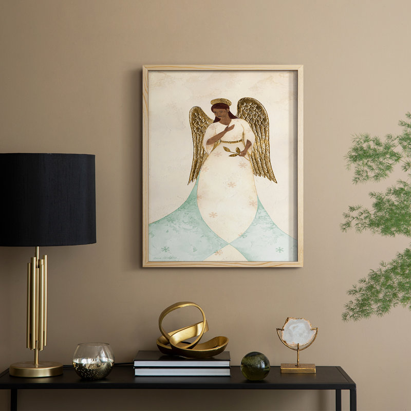 Seraphin I, reproduction encadrée - bois massif, Naturel, H 21 po x l 17 po