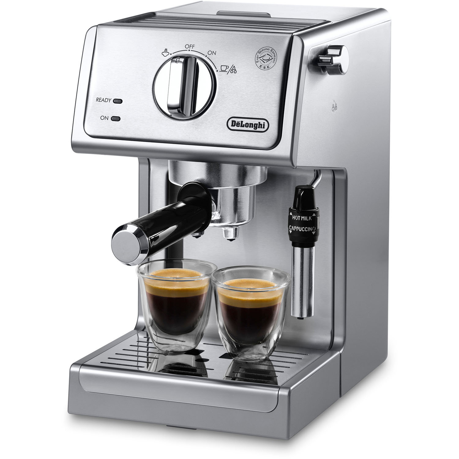 De'Longhi Espresso Machine with Frother, Silver