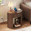 Table d'appoint ronde de 55 cm de hauteur avec tiroir et station de recharge, table de chevet avec rangement ouvert pour petits espaces, salon, chambre