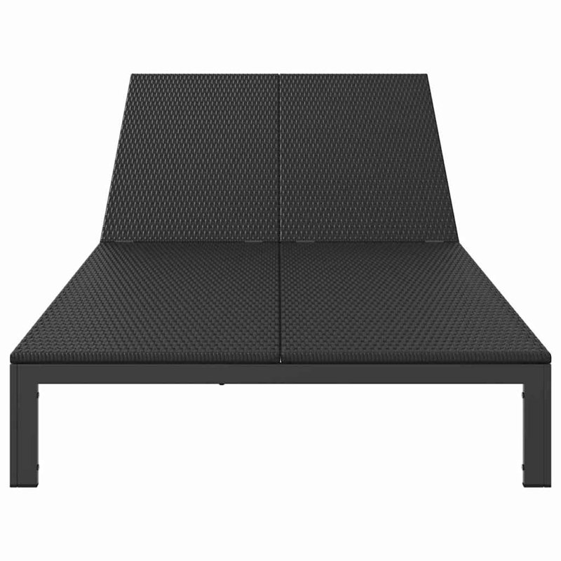 Lit de bronzage en poly rotin noir, Black
