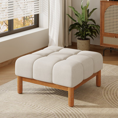 Repose-pieds rembourré avec coussin en mousse moelleuse Kyra