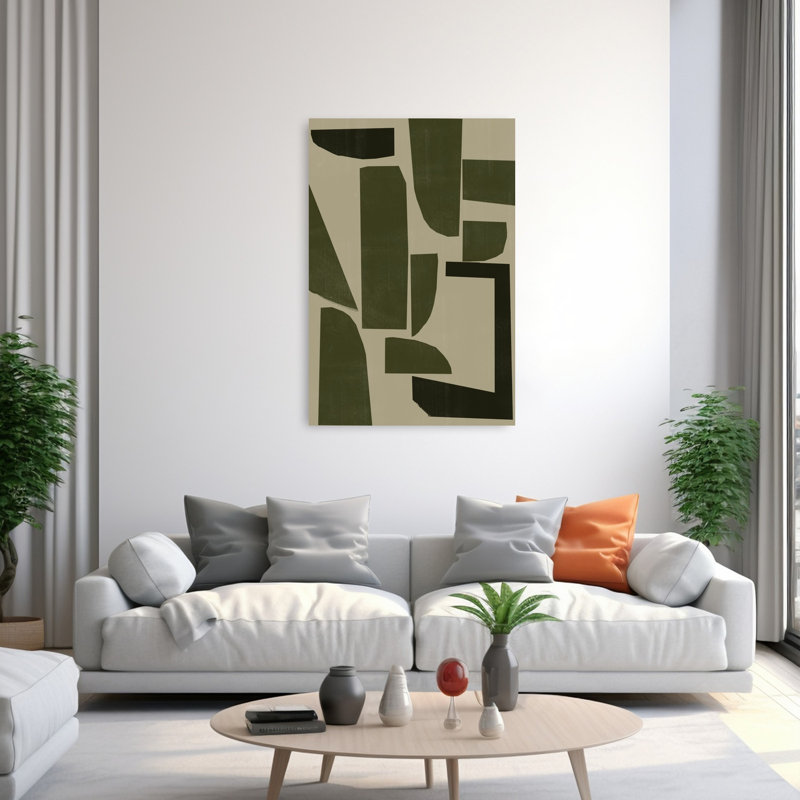 Ombres abstraites, art mural contemporain audacieux, H 60 po x l 40 po