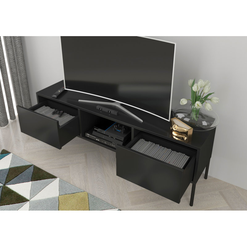 Caola Unfinished TV Stand for TVs up to 50", Black