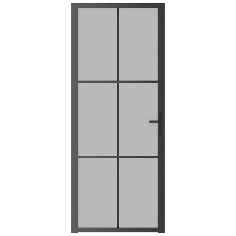 Portes coulissantes en métal et en verre, 32,7 po x 79,3 po, Noir / givré