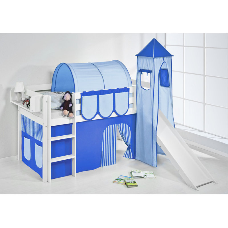 Basic Mid Sleeper Bed, European Single (90 x 200cm), Blue