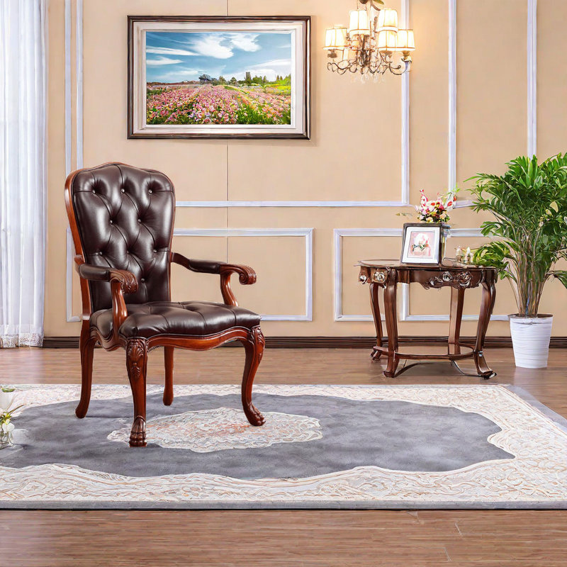 Fauteuil en cuir de vache de 24,41 po de large Annegold