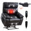 Grand fauteuil inclinable électrique à massage à double moteur à position infinie jusqu'à 350 LBS de Black Heataire-818024095