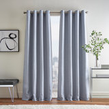 Rivington Jacquard Room Darkening Lined Grommet Curtain Panels (Set of 2)
