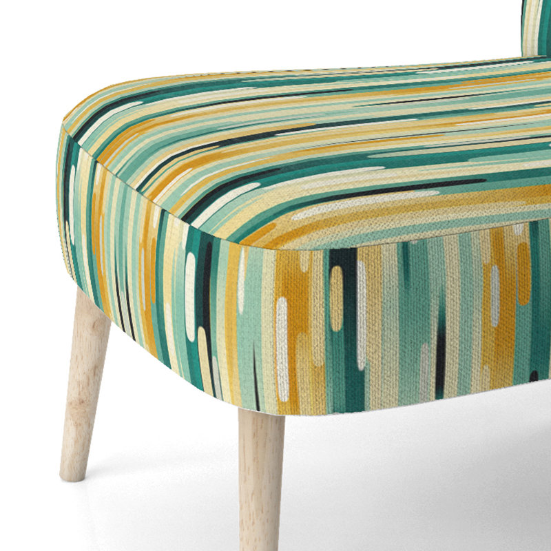 Chaise d'appoint rembourrée Serene Green Stripes