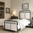 Twin Size, Metal Platform Bed, Linen Upholstery, Fabric Head Board, Foot Structure, Long - Lasting, Noise Functioning, Quick Assembly Without Complexity, No Box Spring Needed, 250 Lbs Capacity Bed