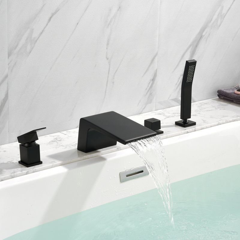 Deck Tub Spout, Matte Black