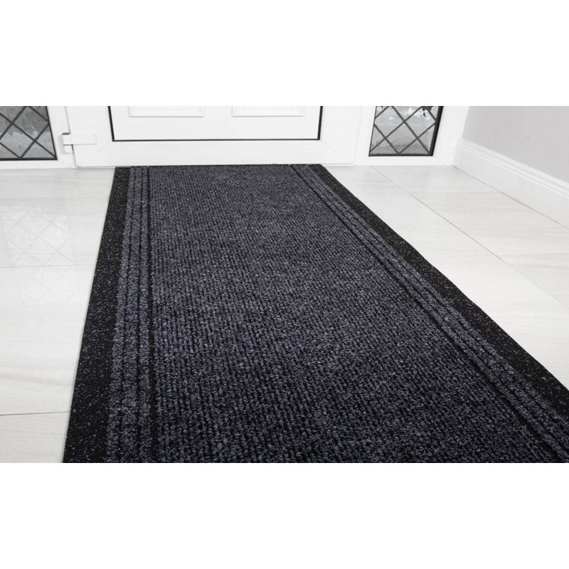 Pacjo Non-Slip Striped Doormat, Runner 67 x 152.4cm, Anthracite