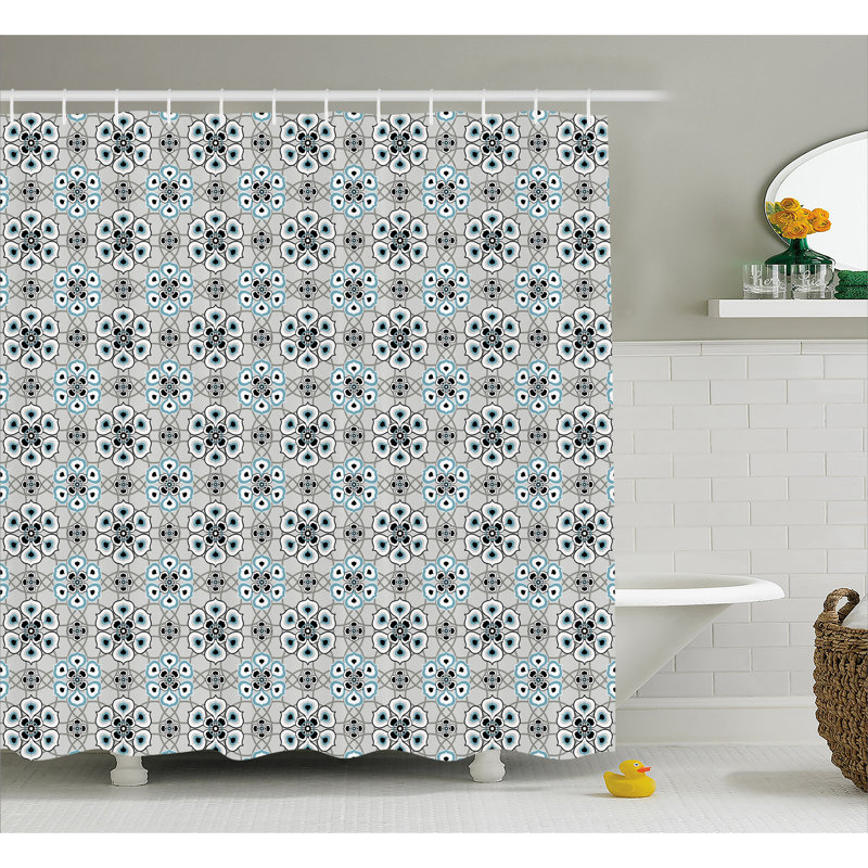 Shower Curtain with Hooks Included, 69" W x 84" L