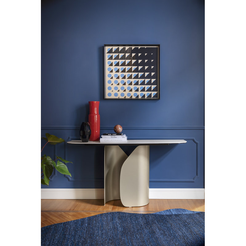 Twins Consoles, Matt Pearl Beige, White Travertino