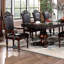 Fauteuils 2 pièces de style rétro, bois de cerisier brun, accents métalliques, sièges en cerisier massif de salle à manger traditionnelle, sièges avec garniture
