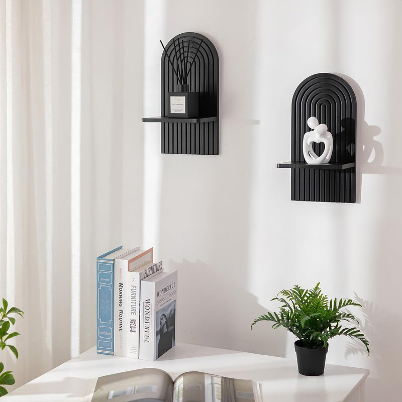 Wood Wall Sconce, Black