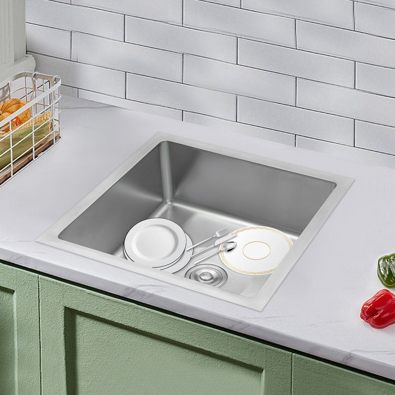 24" Stainless Steel Kitchen Sink with Deep Bowl for Home & Restaurant
