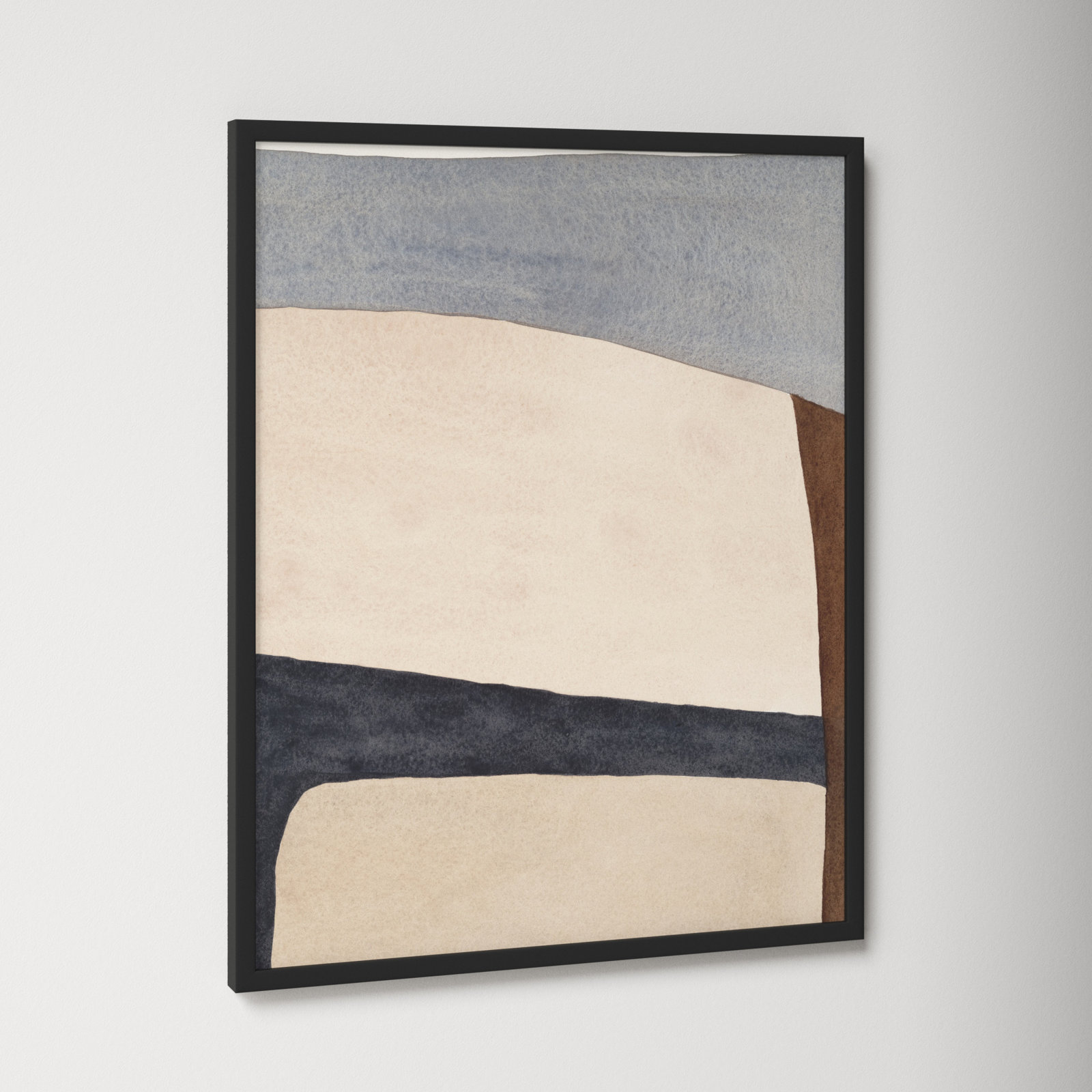 Divided By Blue 1 by Julia Balfour, White Framed, 20" H x 16" W x 1.25" D, Black