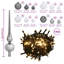 Ensemble de 60 boules de Noël vidaXL en plastique blanc brillant de différentes tailles-386163912-386163919