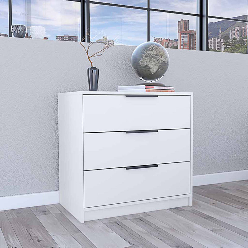 Commode 3 tiroirs Dawsmere, Blanc