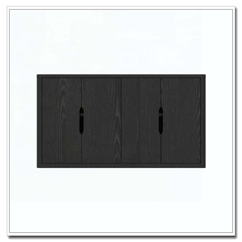Armoire 4 portes avec rangement, Noir