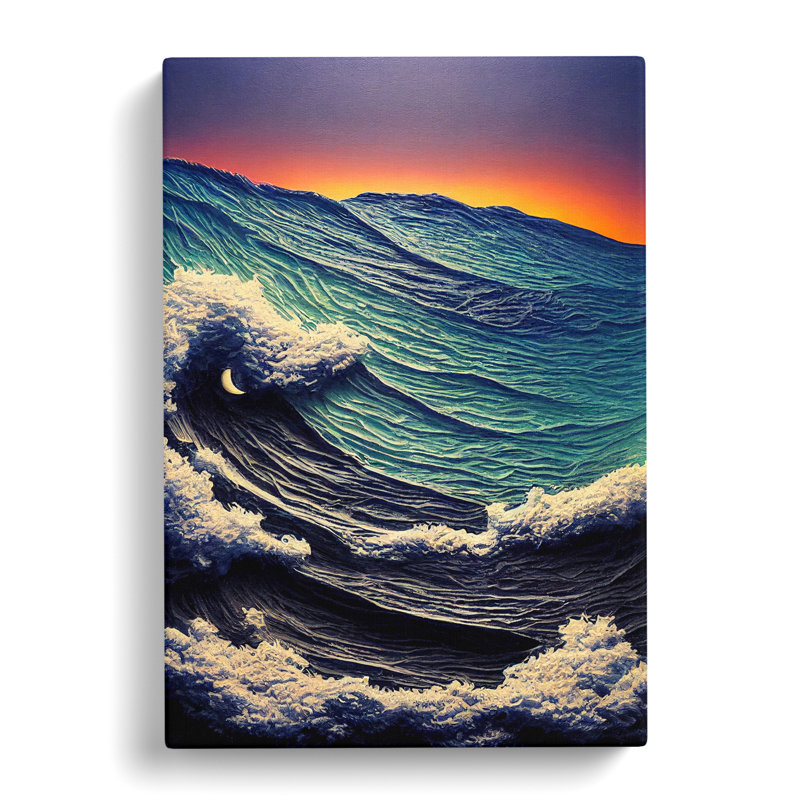 Painted Ocean - Wrapped Canvas, 50cm H x 35cm W