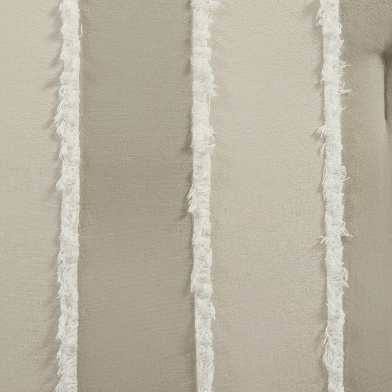 Édredon 3 pièces en coton taupe à rayures, rembourrage 100%, garniture, hanche visible, attrait