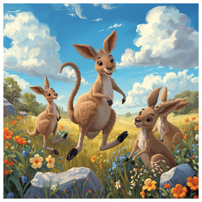 Kangaroos In Wildflowers Comforter
