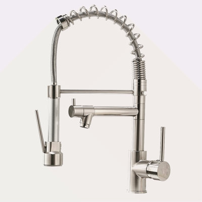 Commercial Kitchen Faucet With Pull Down Sprayer, Single Handle Single Lever Kitchen Sink Faucet