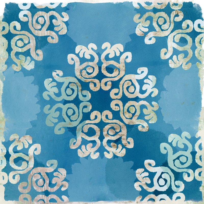 Carreau bleu royal I sur toile, H 20 po x l 20 po