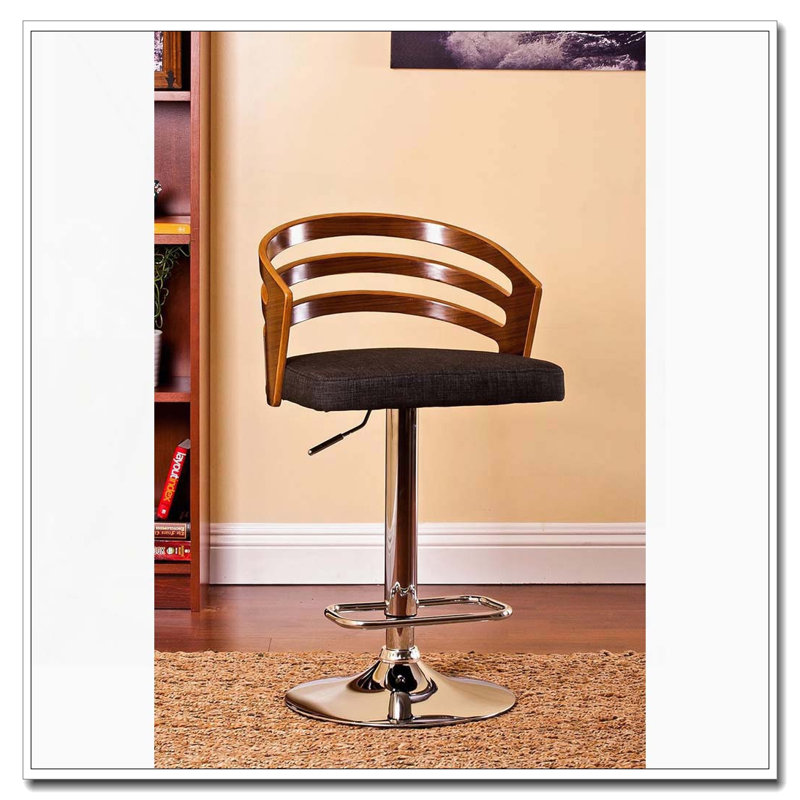 Tabouret de bar rotatif moderne Modern, Blanc/Noir