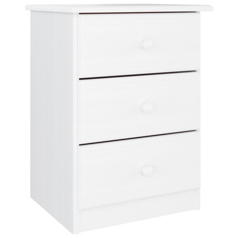 vidaXL Bedside Cabinet ALTA 41x35x55.5 Solid Wood Pine, White