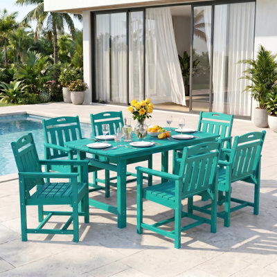 7-Piece Rectangular 59.1" Long Patio Dining Set